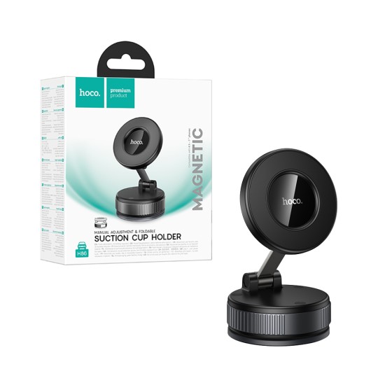 Suporte para Celular Veicular Hoco H86 Dragão com Ventosa Preto Cinza Metálico